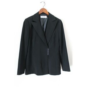 Tahari Arthur S. Levine Notched Collar‎ Elegant Career Classic Blazer sz 6 Black